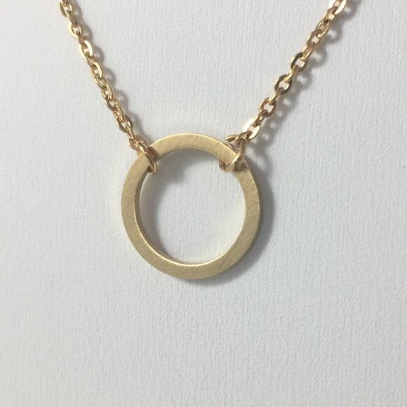 Karma circle of life yellow gold tone necklace - Picture 1 of 7